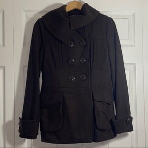 Y2K Miss Sixty Black Double-Breasted chocolate Brown Coat